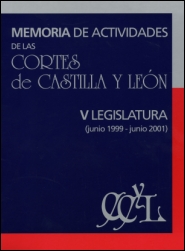 Portada: Memoria de Actividades V Legislatura (1999-2001)
